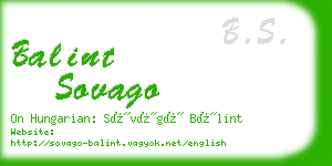 balint sovago business card